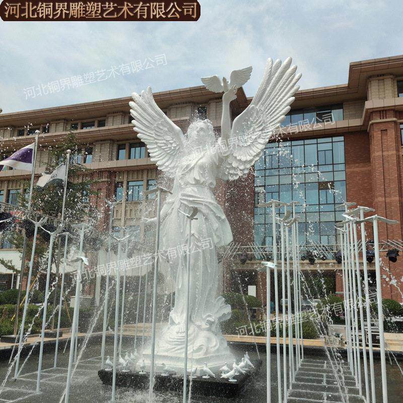和平女神铸铜雕像西方和平天使喷泉青铜侍女雕塑欧式青铜人物雕像