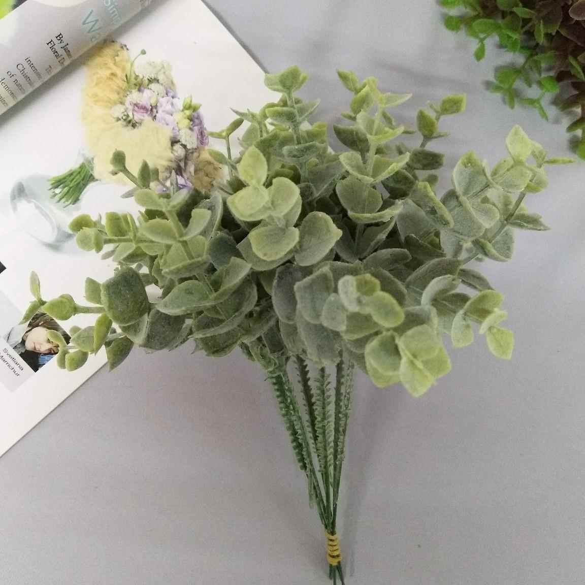 把束5头尤加利金钱草 把束草绿植墙书房酒吧咖啡厅配材境外植物草