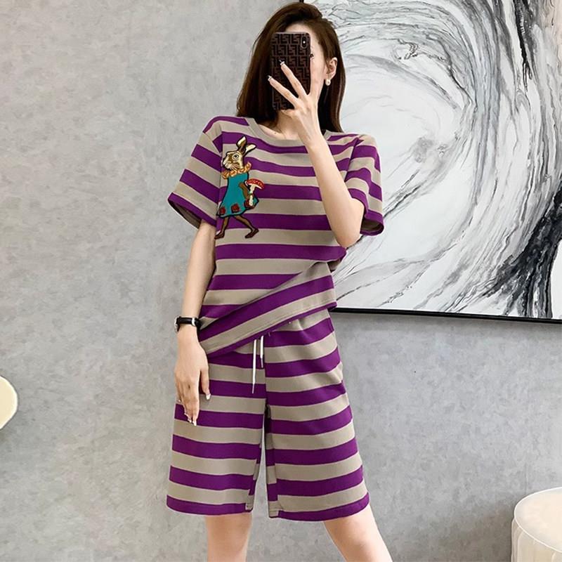 高级感女士纯棉可外穿家居服夏季薄款时尚套装夏款睡衣短裤全棉绸