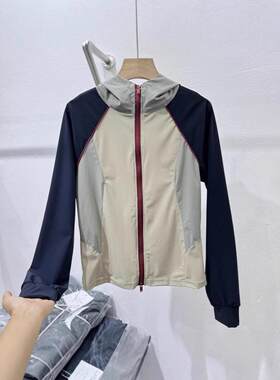 美式撞色拼接薄款防晒服外套女2025新款运动休闲锦纶防晒衣女士