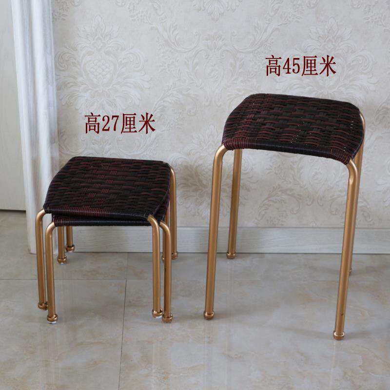 藤编凳子塑料时尚餐桌凳子藤矮凳儿童凳家用成人凳阳台凳换鞋凳