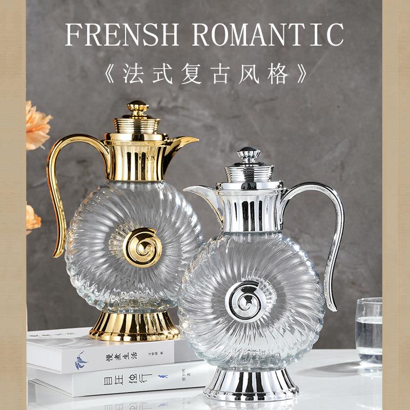 欧式复古精致耐热冷水冷水壶家用茶壶大容量礼物高颜值高硼硅玻璃