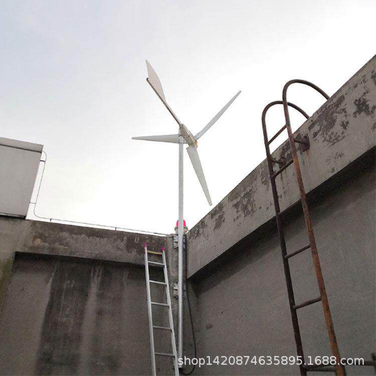 2KW风力发电机48V铝合金外壳散热好稳定发电 2000w家用风力发电机