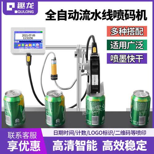 全自动线 线上式喷码机打生产日期流水线 线食品袋打码口罩打码机