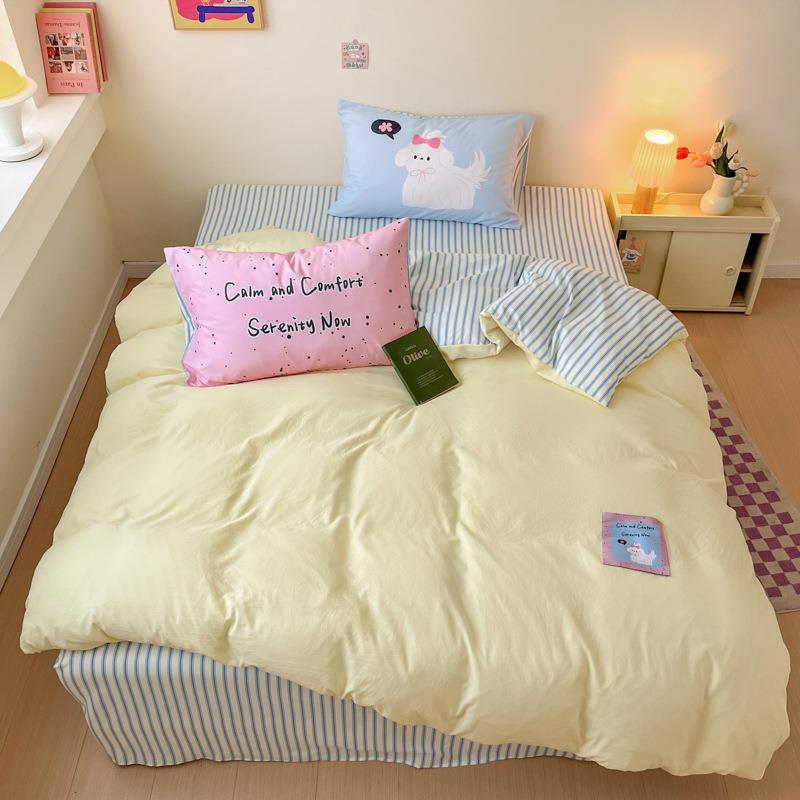 新款单超GDGG-889柔云朵棉四件不起球水洗三件套学生宿舍套床被棉