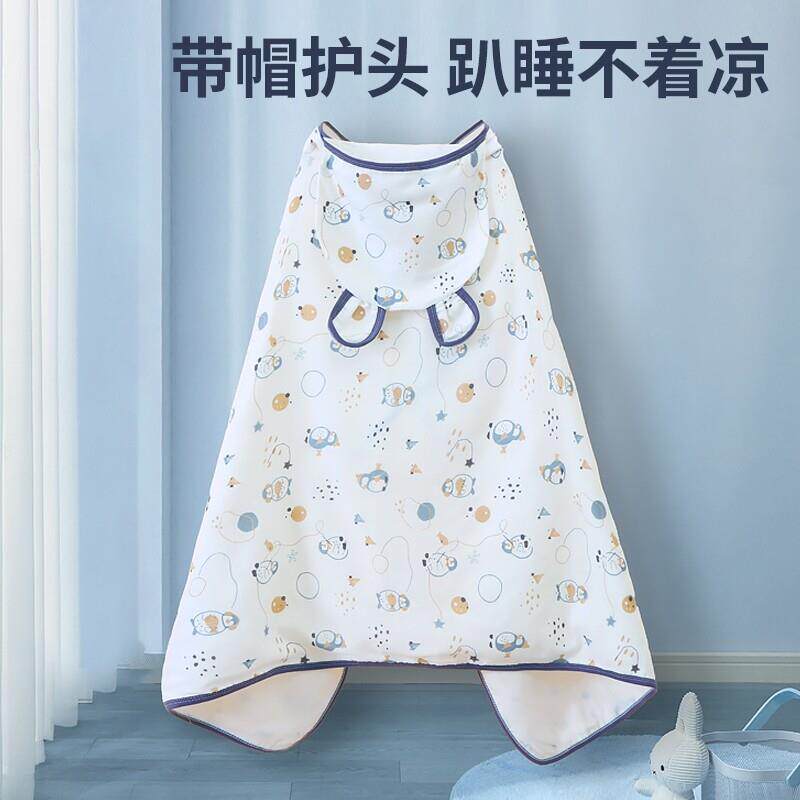 棉纱a类儿童纱布新生婴儿专用浴巾连帽斗篷可穿吸水宝宝6层竹棉纱