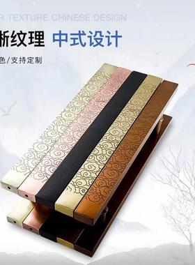 中式大门拉手古铜色玻璃门把手不锈钢祥云拉手大门把手黑色大拉手
