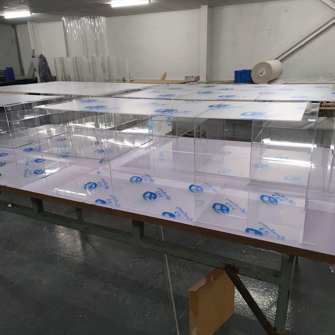 亚克力透明展示盒商场超市置物盒有机玻璃长方形插板收纳箱