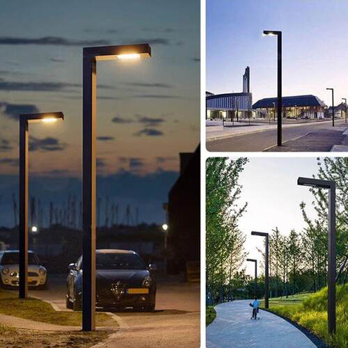 户外小区照明路灯现简约不锈钢米方形字型LED景观道路照明灯