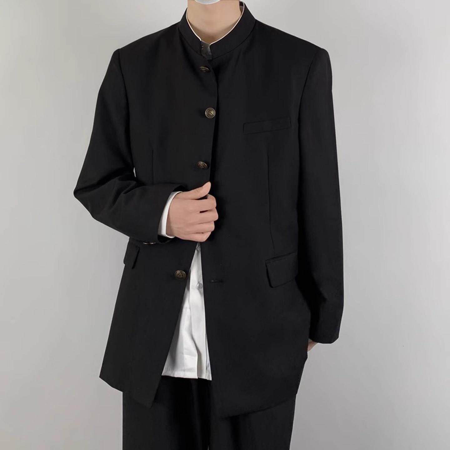 木村叔dk日系制服立领诘襟学兰服中山装西装男春秋季中式西服西裤