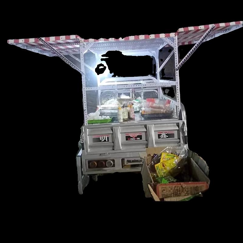 三轮车摆摊遮雨棚街边摆摊专用煎饼饭团小吃架子餐车炒粉烧烤架