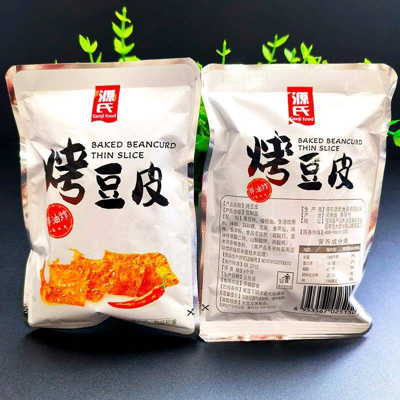 源氏黑豆豆筋500g散装烤豆皮小豆筋水磨软卤味辣片小零食办公室