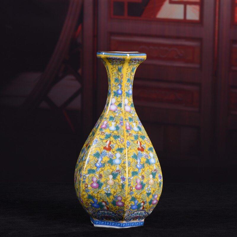 景德镇陶瓷花瓶复古纹花觚家居用品装饰摆件旅游古玩仿古瓷瓷器
