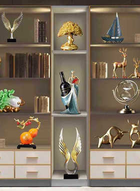 现代轻奢客厅酒柜创意摆件家居柜子办公室上档次工艺品装饰品