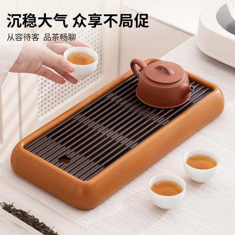小型排水储水两用电木茶盘家用新款高端茶具电胶木干泡小茶台托盘