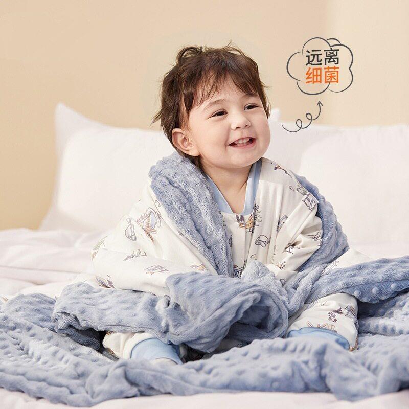 婴儿被子a类母婴级夏天凉被被子婴儿婴幼儿豆豆绒毛毯午睡