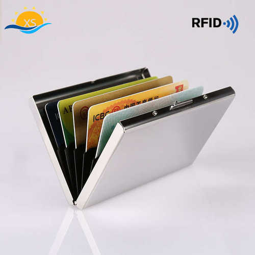 信用卡盒 不锈钢金属防磁风琴卡包 6卡位名片包屏蔽功能屏蔽RFID