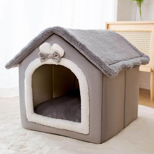 正品宠物可拆洗猫咪狗中小型犬大房子秋屋保暖封闭式加绒窝防滑冬