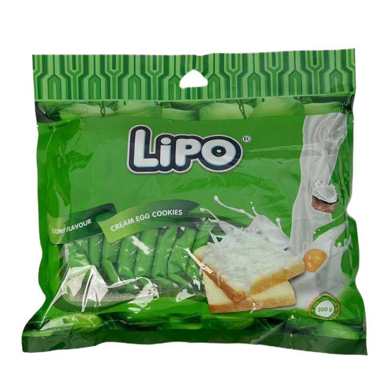 越南进口lipo面包干300g椰子味巧克力味榴莲味黄油味柠檬味260g