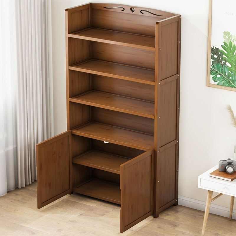 楠竹书架简易家用多功能客厅置物架落地多层桌面实木学生收瑞之银