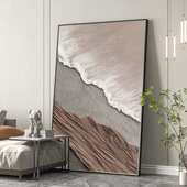 沙发背景墙客厅装 饰画入户门抽象肌理玄关挂画侘寂风大幅落地画