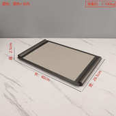 家居饰品电视柜金属装 北欧创意托盘卧室织纹皮革客厅软玄关摆件编