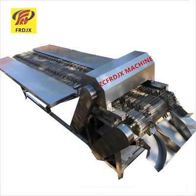 鸡爪自动切割机泡椒鸡爪切割机鸡爪浸烫脱皮机设备出口