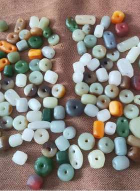 和田玉随型老光珠可diy可直接佩戴工厂直销直播拿货缅黄南红珠子