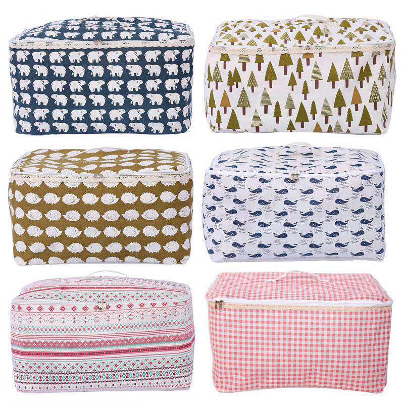 棉麻布艺装被子的袋子收纳袋整理袋棉被袋行李衣物防尘搬家打包袋