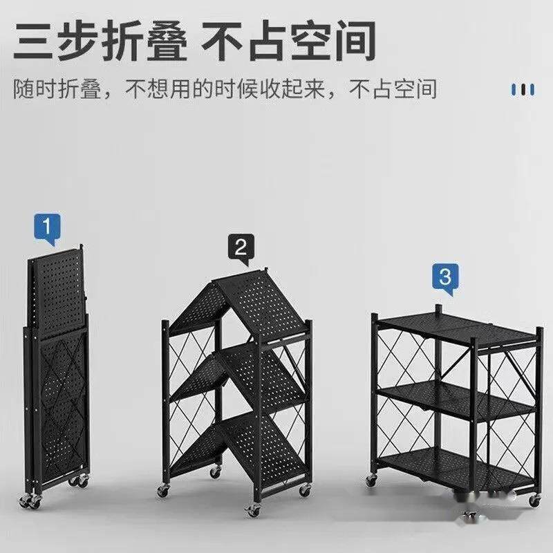 免安装书架折叠置物架落地铁艺货架可移动架子客厅收纳架简易书柜
