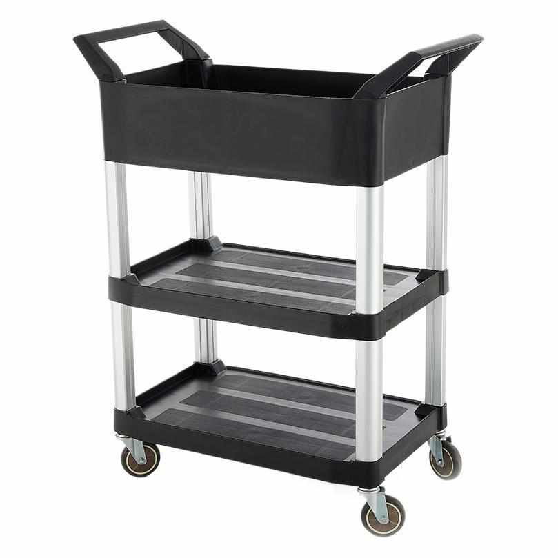 厂家批发酒店三层手推车餐盘收集车塑料餐车餐厅服务车多功能