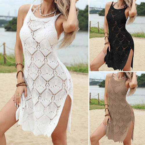 Hollow Out Texture Bikini Cover-Up, Beach Cover Ups,,