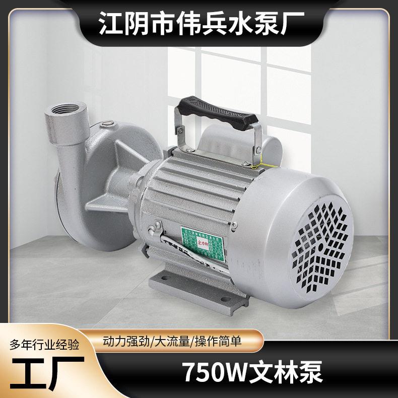 750w文林泵大流量无堵塞家庭用水压泵铸铁相微型清水泵厂家
