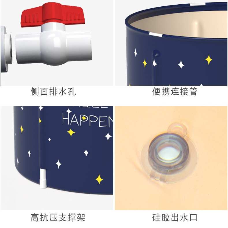 网红款折叠泡澡桶 儿童成人六层夹棉浴桶家用加厚免充气沐浴桶
