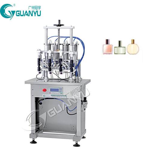 厂家出售半自动香水灌装机化妆品生产机器设备气动四头香水灌装机