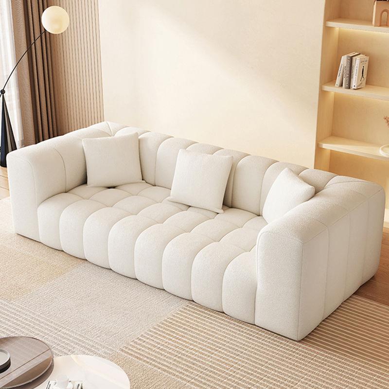 法式奶油风棉花糖沙发小户型出租屋客厅卧室布艺简约网红直排沙发