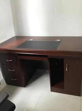 油大台办公桌书桌桌家具经理A-1620主管贴木皮带柜漆带锁班轻奢高