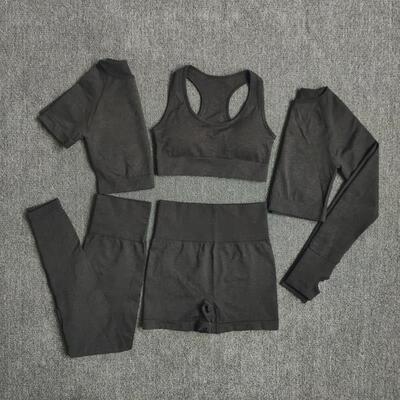2/3/5PCS Seamless Women Yoga Set Workout Sportswear Gym Clot