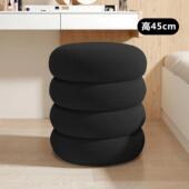 化妆凳化妆椅滑轮女生卧室墩墩凳化妆台凳子万向轮化妆椅黑色圆凳