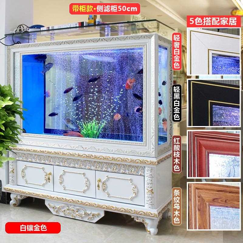 新款直销欧式生态鱼缸水族箱创意玻璃鞋柜长方形客厅中型大型下过