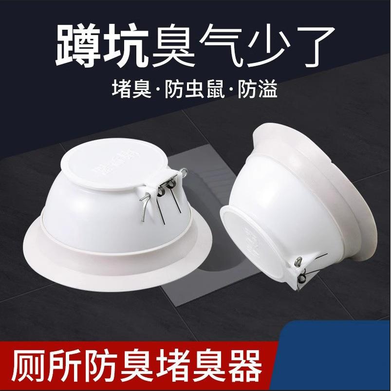 卫生间蹲便器防臭堵臭器堵厕所洞反味大便器堵孔塞除臭便池盖