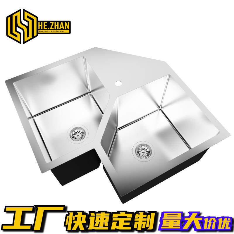 304不锈钢手工水槽R圆角洗杯水槽二合一多功能游艇吧台洗碗洗菜池