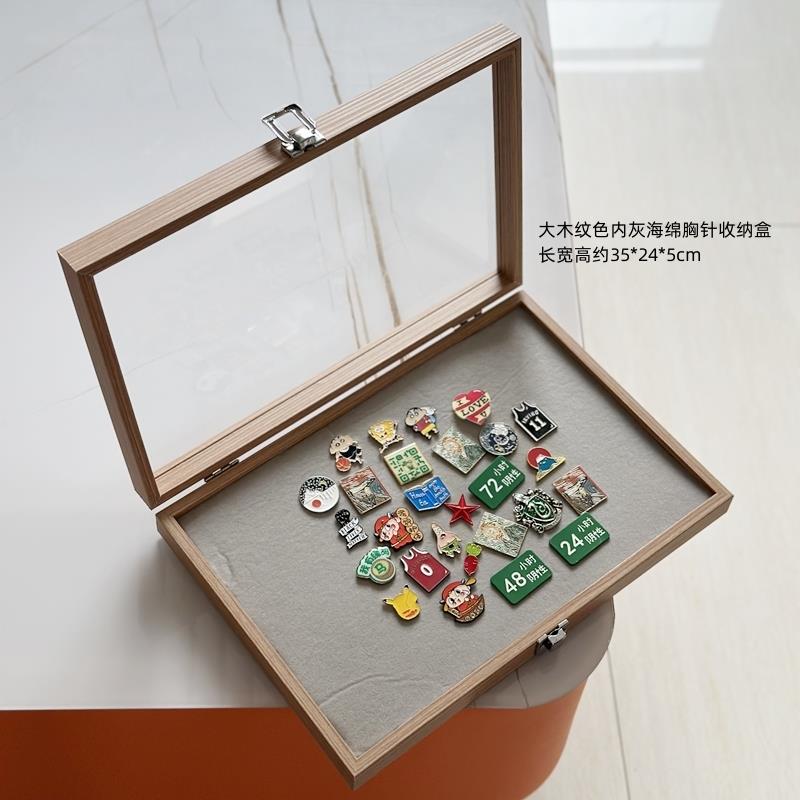 高档木耳纹色饰收纳盒环首台耳钉珍珠项链饰品盒戒指梳妆透明玻璃