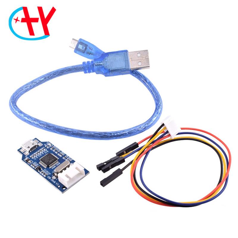 兼容J-link OB 仿真下载调试器 SWD编程器jlink下载器代替V8 蓝色