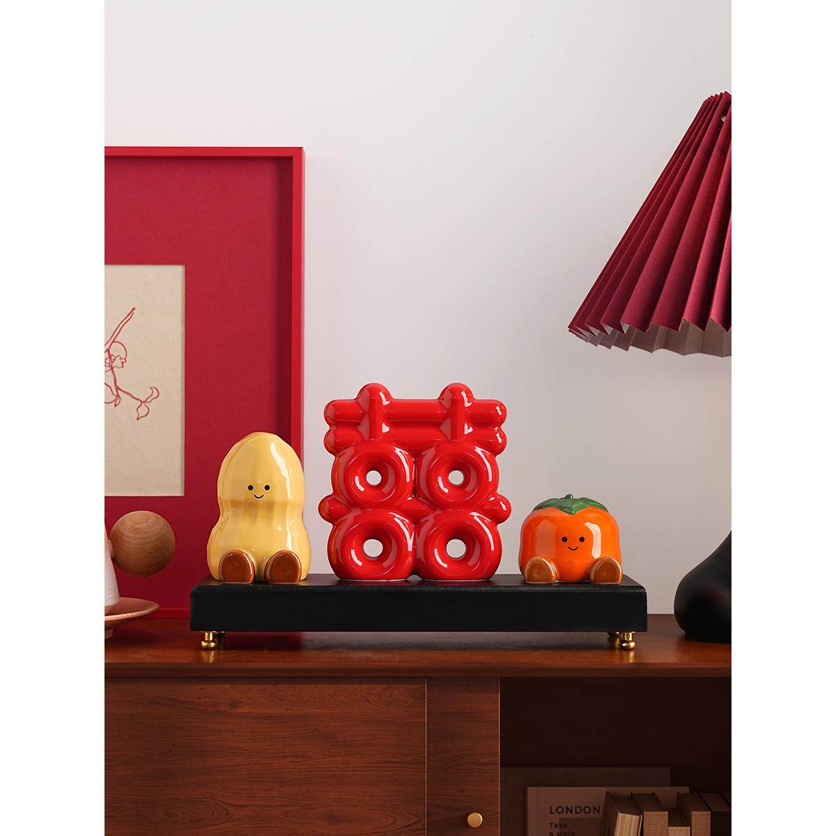 喜事花生摆件客厅电视柜装饰乔迁新居礼品送朋友婚庆布置结婚礼物,家居饰品,装饰摆件,淘宝优惠券,粉丝福利购,淘宝优惠卷