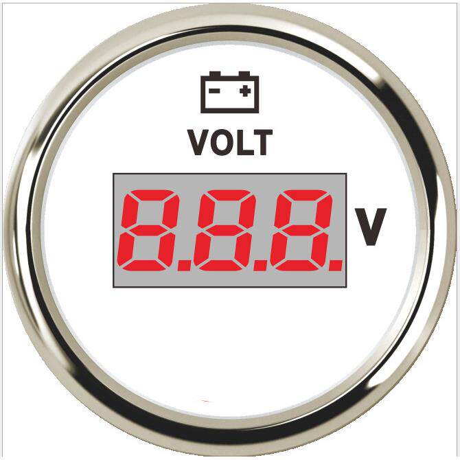 电压表圆形表头52mm直流电9-32v改装车汽车货车工程车用电压表