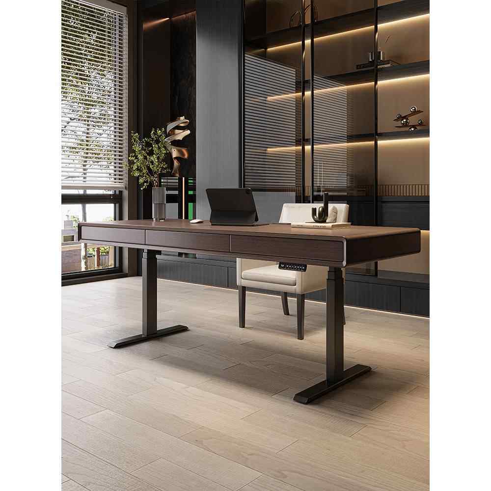 意大利极简智能电动升降台灯豪华现代家居高端实木电脑桌工作台