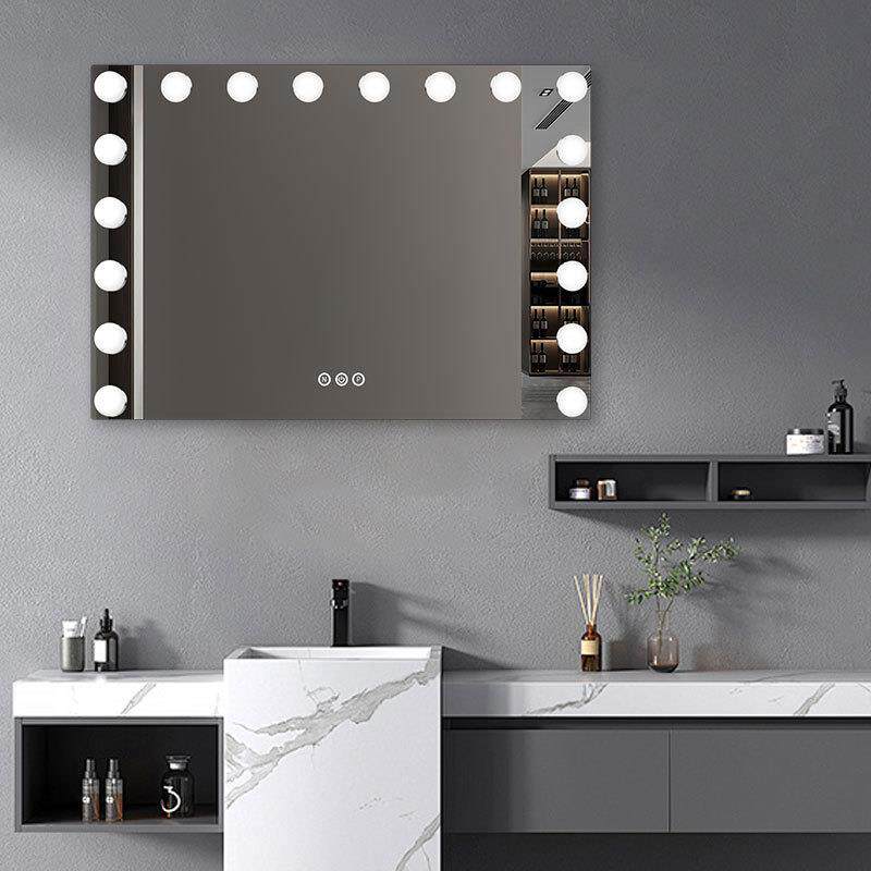 led镜子化妆镜壁挂卧室带灯泡梳妆镜发光挂墙式尺寸调光梳妆台LED