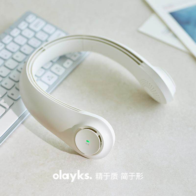 olayks立时挂脖小风扇便携式随身小型usb充电迷你户外挂颈脖子无