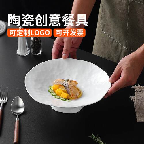 酒店陶瓷中式高脚碗点心盘高颜值干果糖果高脚盘水果茶点小果盘